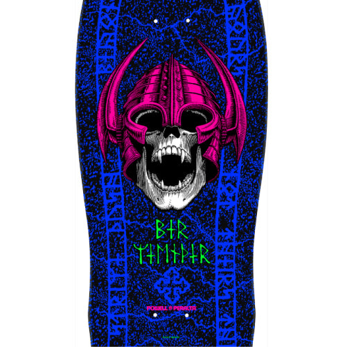 Powell Peralta Welinder Nordic Skull Reissue Skateboard Deck Blacklight 9.625" graphic