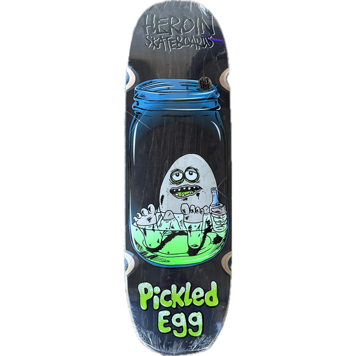 Heroin Pickled Egg Symmetrical Skateboard Deck 9.38" grey veneer