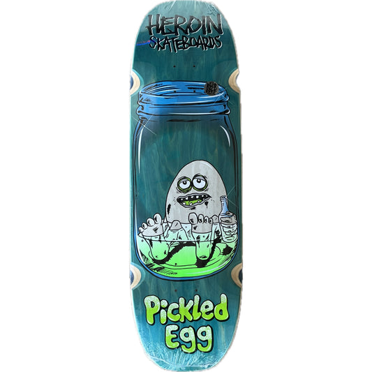 Heroin Pickled Egg Symmetrical Skateboard Deck 9.38" teal veneer
