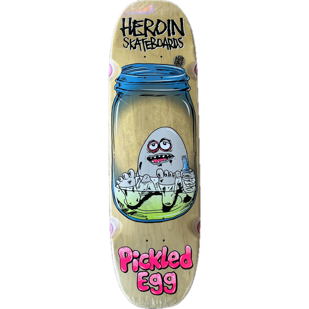 Heroin Pickled Egg Symmetrical Skateboard Deck 9" natural veneer