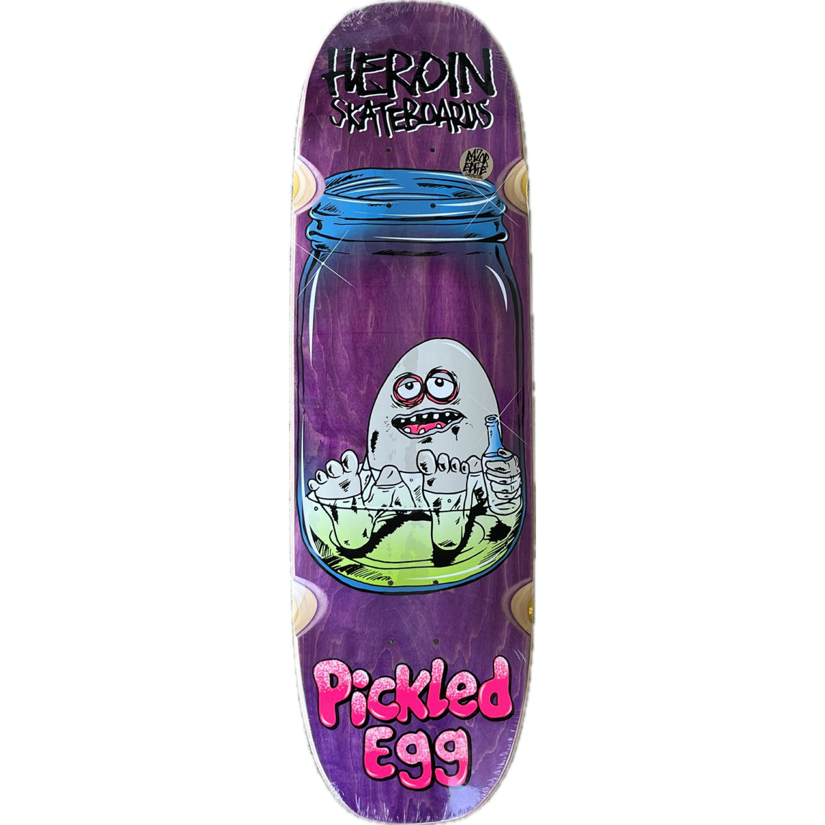 Heroin Pickled Egg Symmetrical Skateboard Deck 9"purple veneer