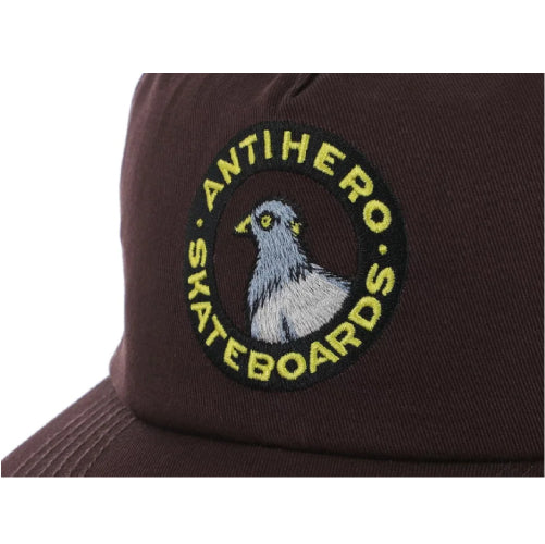 Antihero Pigeon Round Snapback Hat - Brown
