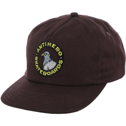 Antihero Pigeon Round Snapback Hat - Brown