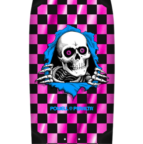 Powell Peralta OG Ripper Checker Skateboard Deck Pink Foil 10.0" close