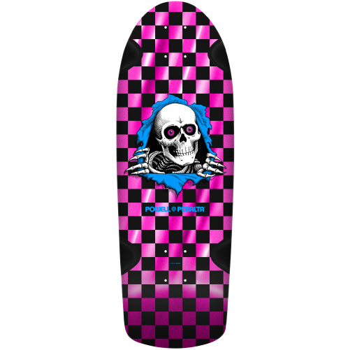 Powell Peralta OG Ripper Checker Skateboard Deck Pink Foil 10.0" full