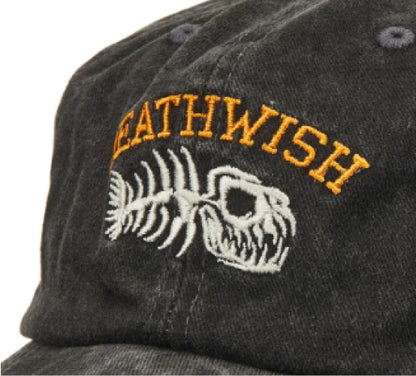 Deathwish Piranha Snapback Hat - Black Wash