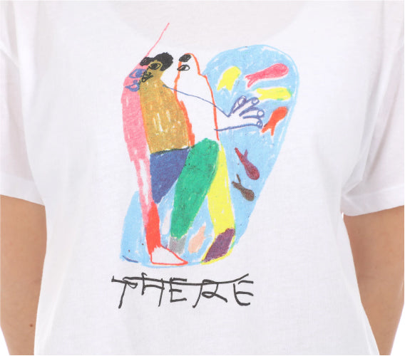 There Pond Crop Tee - White/Multi