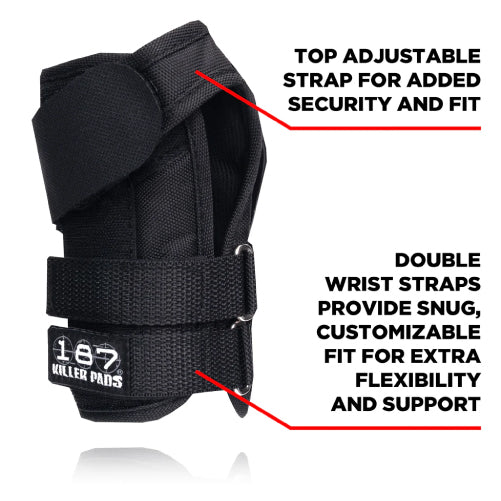 187 Killer Pads Pro Wrist Guard Set - Black strap features