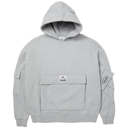 HUF X Pro Club Multi Pocket Hoodie - Heather Grey front