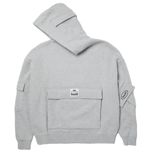 HUF X Pro Club Multi Pocket Hoodie - Heather Grey hood