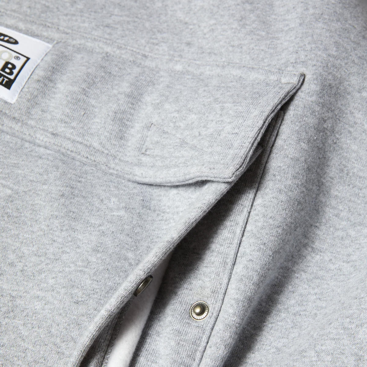 HUF X Pro Club Multi Pocket Hoodie - Heather Grey front pocket