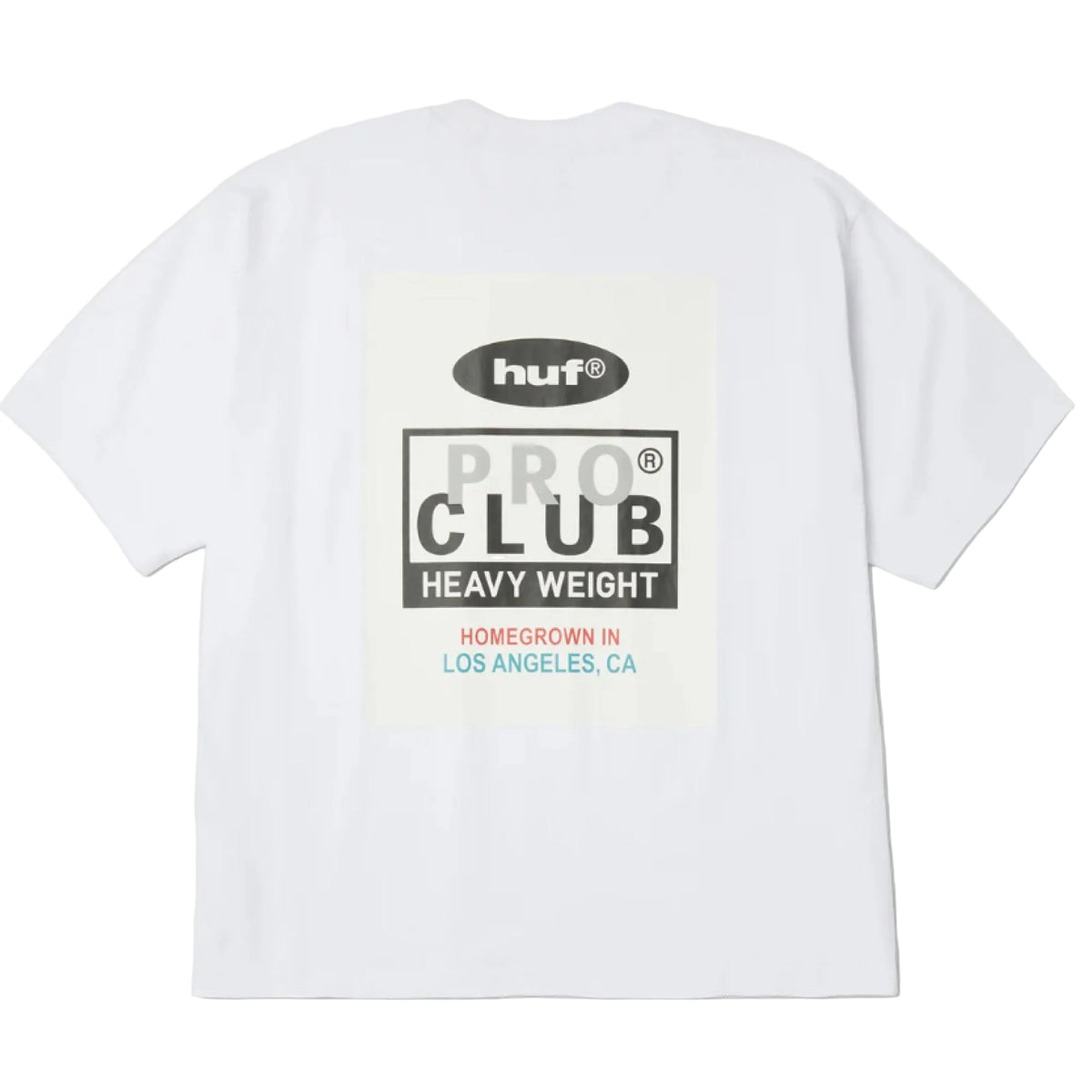 HUF X Pro Club Heavyweight Tee white back