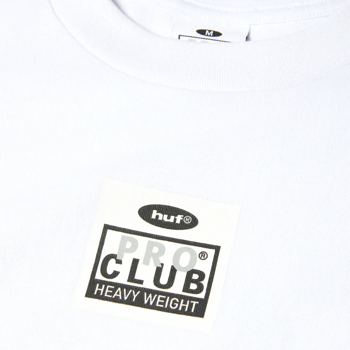 HUF X Pro Club Heavyweight Tee white front graphic