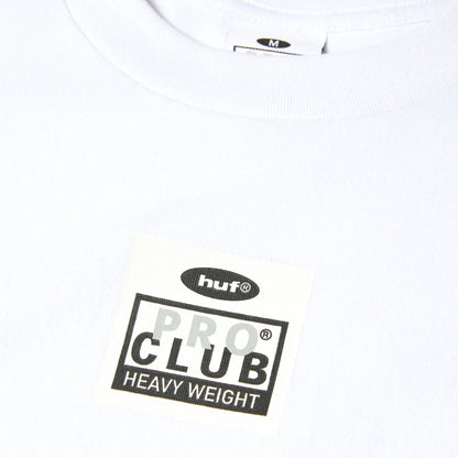 HUF X Pro Club Heavyweight Tee white front graphic