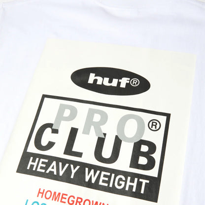 HUF X Pro Club Heavyweight Tee white back graphic