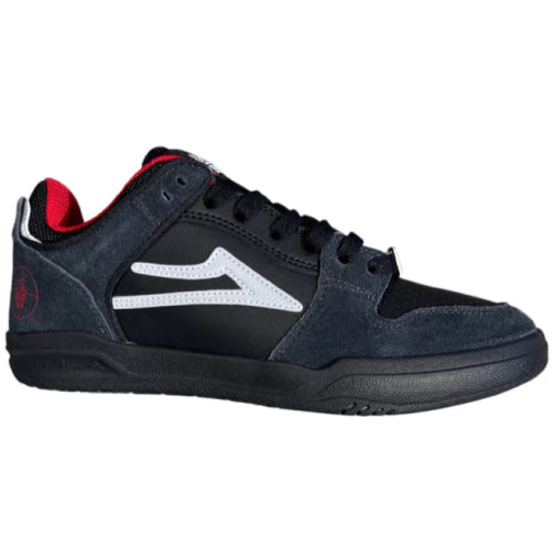 Lakai X Public Enemy Telford Low Skate Shoe - Black/Charcoal Suede