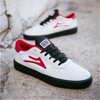 Lakai X Public Enemy Cambridge Skate Shoe - White Leather