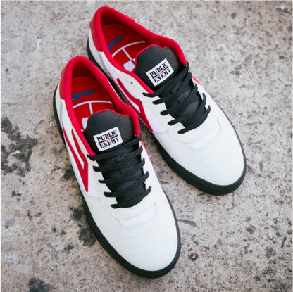 Lakai X Public Enemy Cambridge Skate Shoe - White Leather