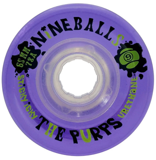 Sector 9 Nineballs Skateboard Wheels 65MM 78A clear purple