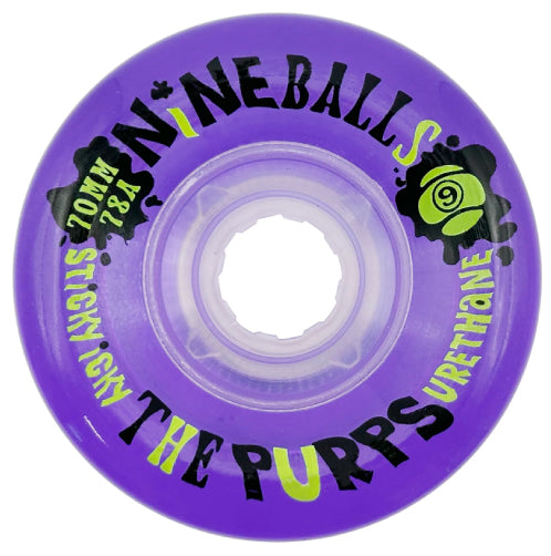 Sector 9 Nineballs Skateboard Wheels 70MM 78A clear purple