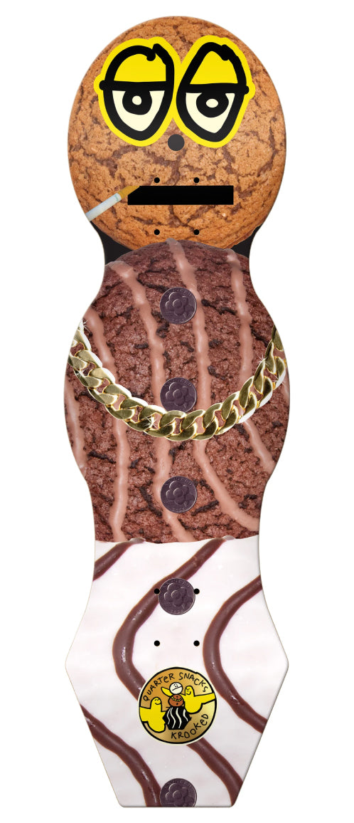 Krooked X Quarter Snacks Snackman Cruiser Skateboard Deck 9" full