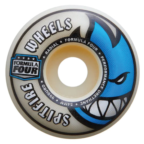 Spitfire F4 Radial Wheels Natural/Blue 54MM 99D