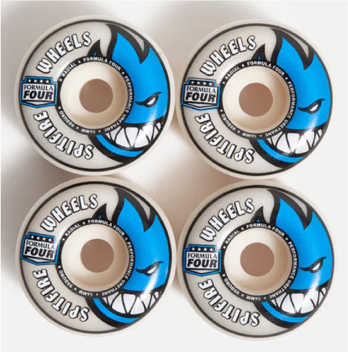 Spitfire F4 Radial Wheels Natural/Blue 56MM 99D