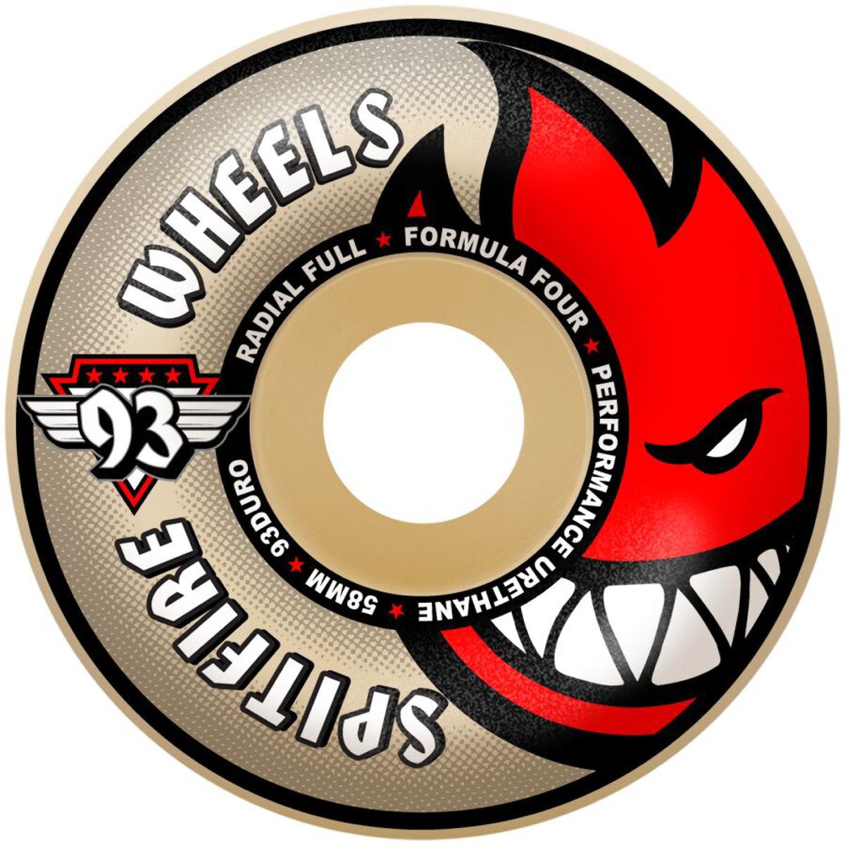 Spitfire F4 Radial Full Wheels Natural 93D 58mm