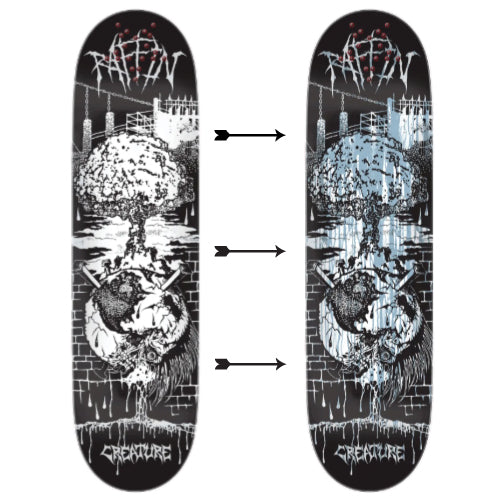 Creature Raffin BLK MTL Skateboard Deck 8.53" uv reactive