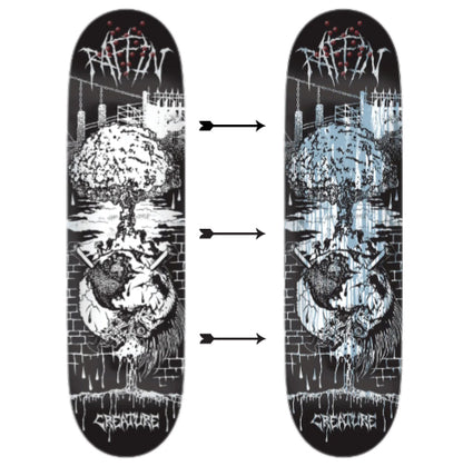 Creature Raffin BLK MTL Skateboard Deck 8.53" uv reactive