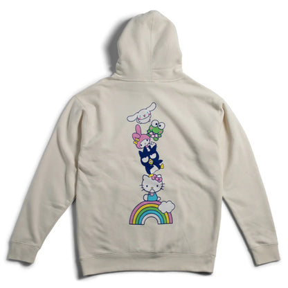 Girl X Hello Kitty Rainbow Stacked Hoodie - Cream back