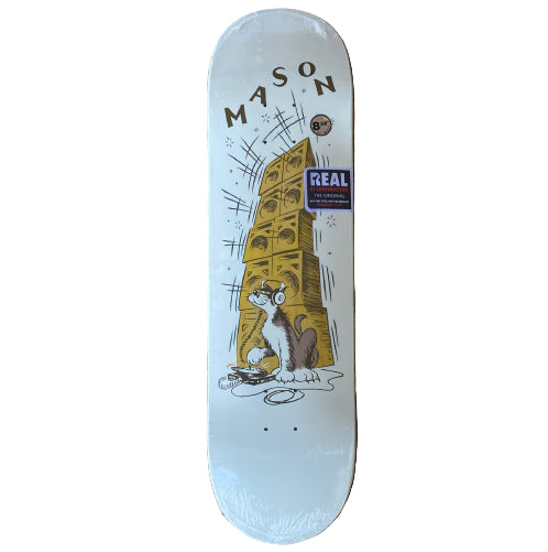 Real Mason Record Scratch Skateboard Deck 8.28" yellow veneer