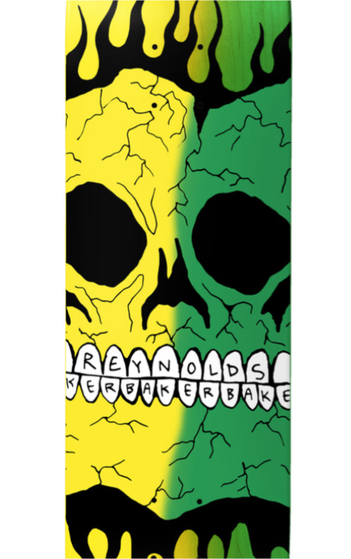 Baker Reynolds Rasta Skull Deck 8.38" close
