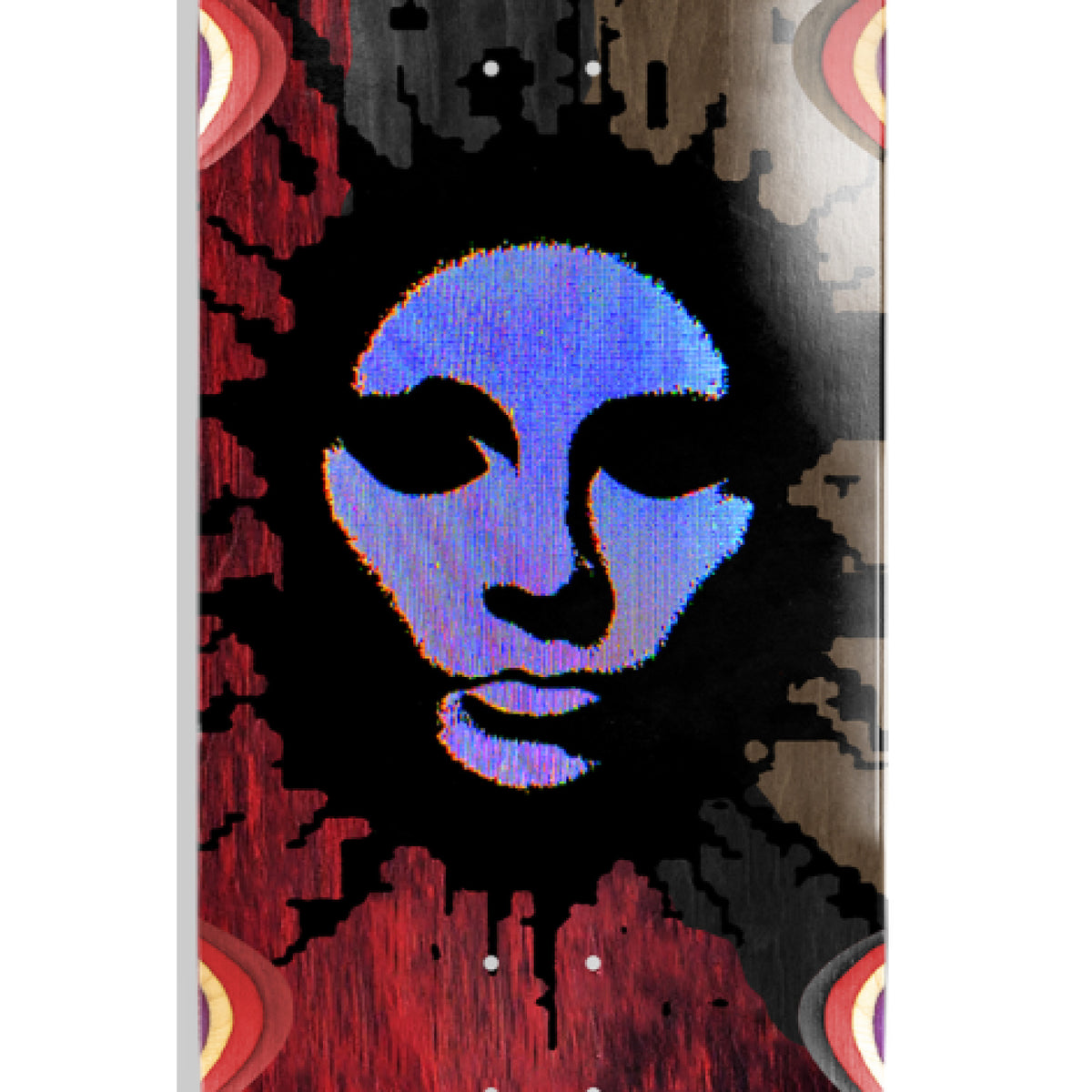 Opera EX7 Fatties RGB Mask Skateboard Deck 11" graphic