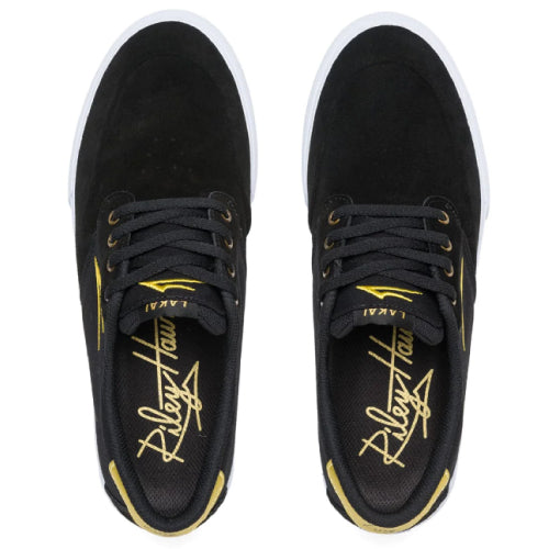 Lakai Riley 3 Skateboarding Shoe - Black/Gold