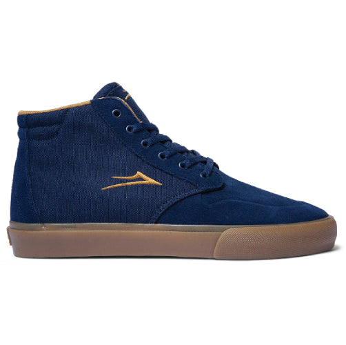 Lakai Riley 3 High Skate Shoe - Navy/Gum Suede