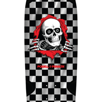 Powell Peralta OG Ripper Checker Reissue Silver Foil/Black Skateboard Deck 10.0" close