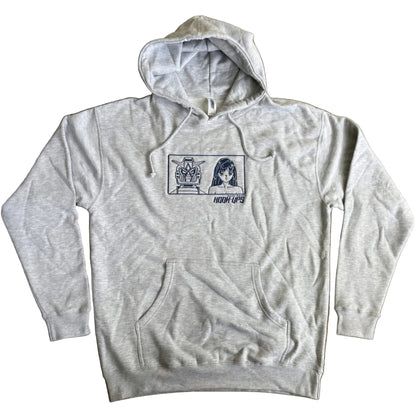 Hook-Ups Robot + Girl Heavyweight Hoodie - Heather Grey
