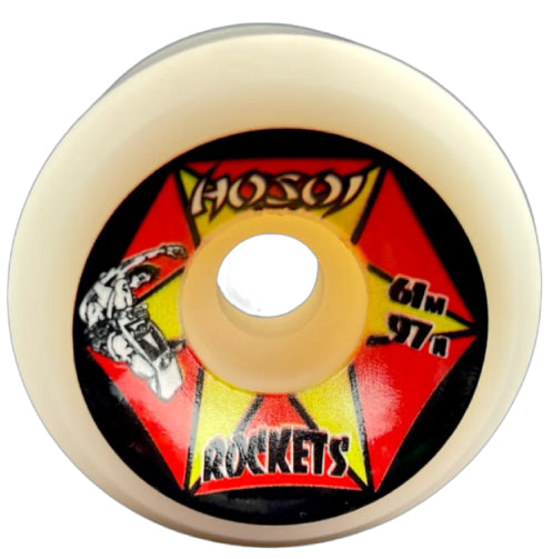 Hosoi Rockets Skateboard Wheels White 61MM 97A