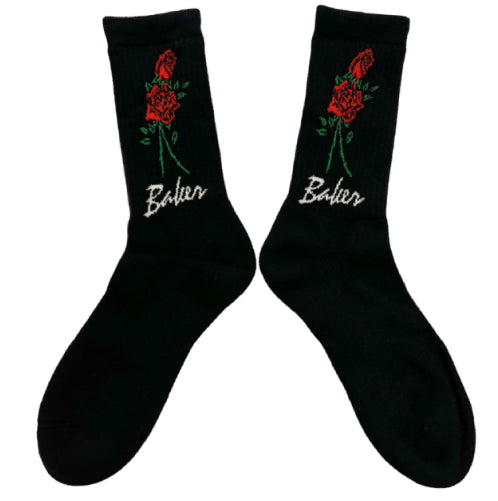 Baker Roses Crew Socks - Black