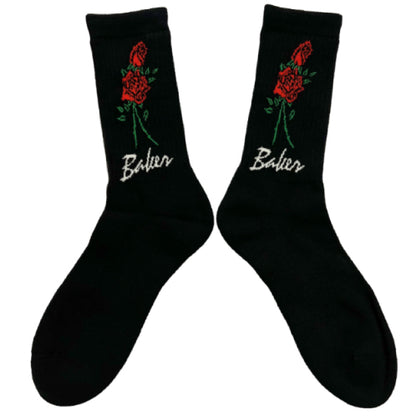 Baker Roses Crew Socks - Black