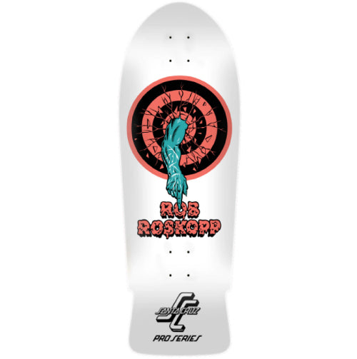Santa Cruz Roskopp One Shaped Reissue Skateboard Deck White 10.35"