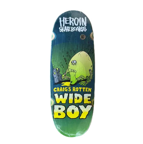 Heroin Craig's Rotten Wide Boy Skateboard Deck 10.75" blue green veneer