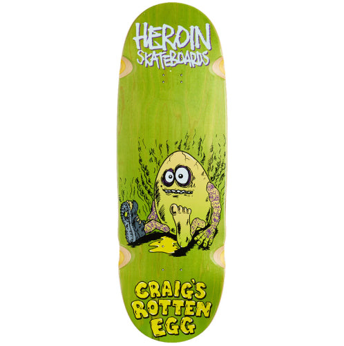 Heroin Craig's Rotten Egg Double Drilled Skateboard Deck Assorted 10"