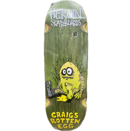 Heroin Craig's Rotten Egg Double Drilled Skateboard Deck 10"