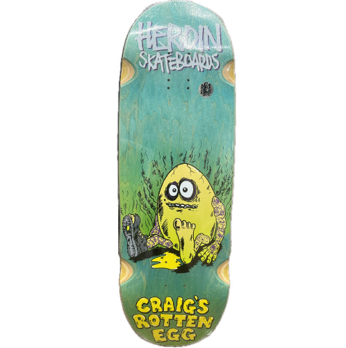 Heroin Craig's Rotten Egg Double Drilled Skateboard Deck 10"