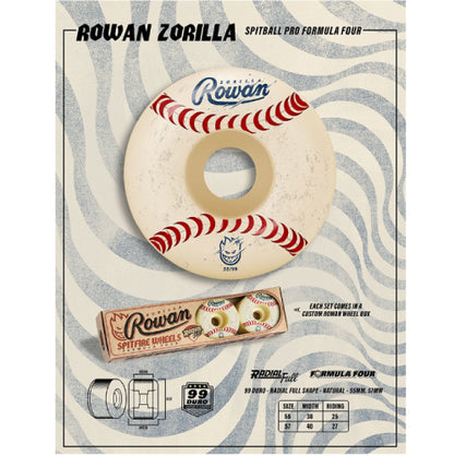 Spitfire F4 Rowan Zorilla Spitball Radial Full Wheels 55MM 99D