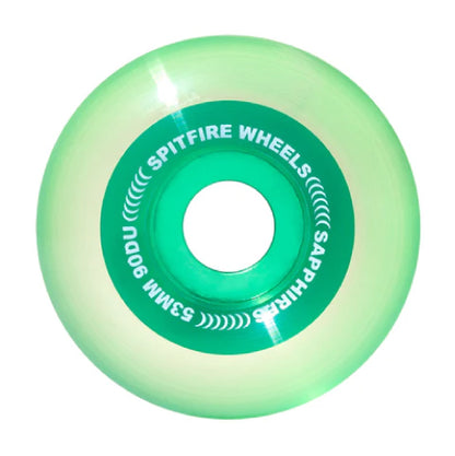 Spitfire Sapphires Radial Wheels Clear/Green 53MM 90D side