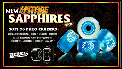 Spitfire Sapphires Radial Wheels Orange 54MM 90D