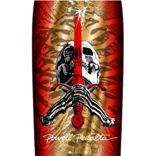 Powell Peralta OG Skull & Sword Skateboard Deck Gold Foil 10.0" close